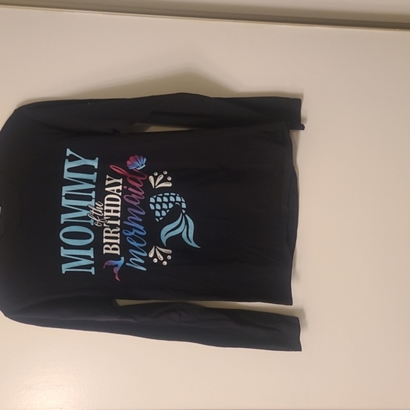 Tops - Black Long Sleeve 'Mommy of the Birthday Mermaid' Shirt
